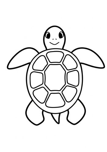 Cute Sea Turtle Coloring Page For Kids