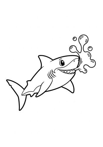 Cute Shark Coloring Page For Kids