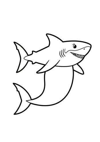 Cute Shark Coloring Page: Ready To Swim