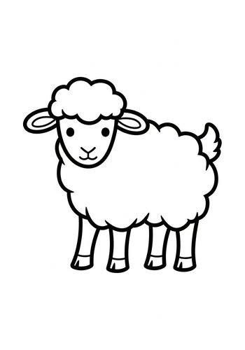 Cute Sheep Coloring Page - Farm Animal Fun