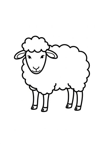 Cute Sheep Coloring Page: A Farm Animal Adventure