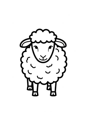Cute Sheep Coloring Page: A Woolly Adventure