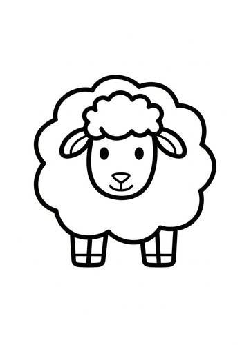 Cute Sheep Coloring Page For Kids