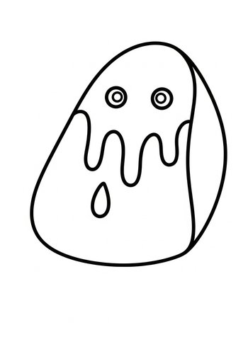 Cute Slime Monster Coloring Page