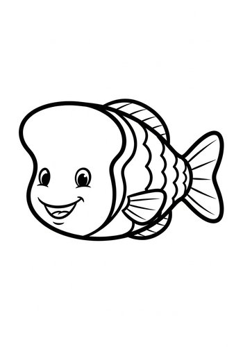 Cute Smiling Fish Coloring Page