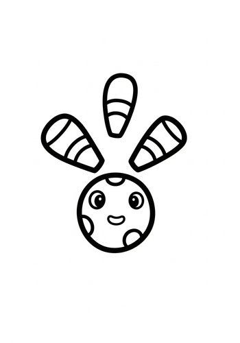 Cute Smiling Moon Coloring Page For Kids