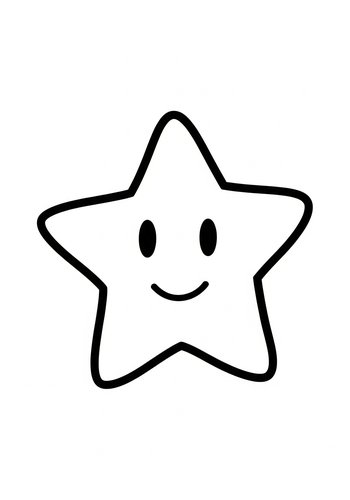 Cute Smiling Star Coloring Page