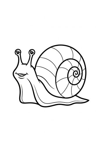 Cute Snail Coloring Page - Fun Printable