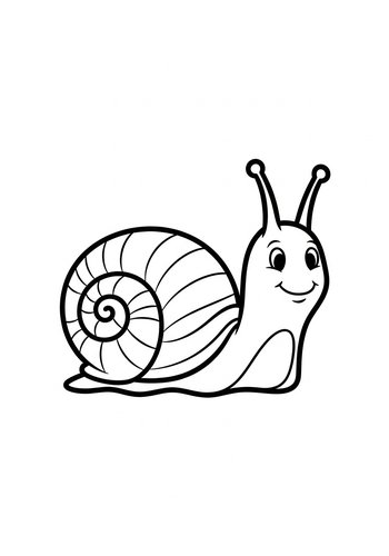Cute Snail Coloring Page For Kids