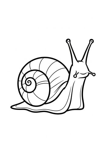 Cute Snail Coloring Page For Kids