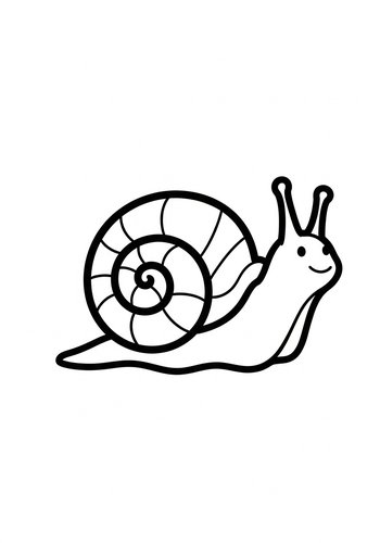 Cute Snail Coloring Page For Kids