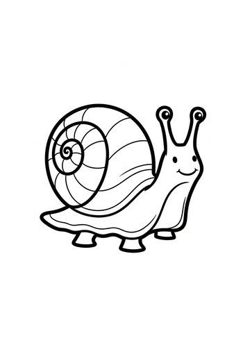Cute Snail Coloring Page For Kids