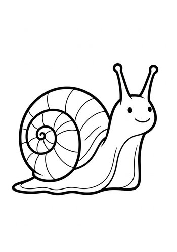 Cute Snail Coloring Page For Kids