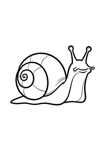 Cute Snail Coloring Page For Kids