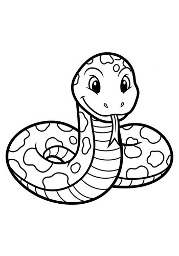 Cute Snake Coloring Page For Kids