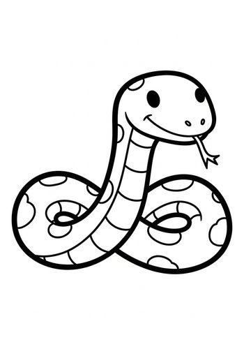 Cute Snake Coloring Page For Kids
