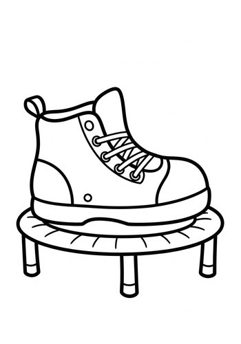 Cute Sneaker Coloring Page For Kids