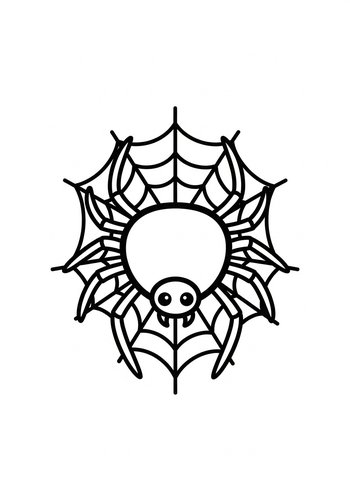 Cute Spider Coloring Page For Halloween Fun