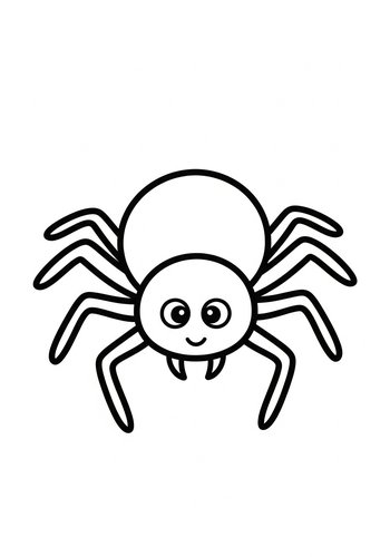 Cute Spider Coloring Page For Kids