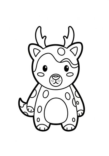 Cute Spotted Deer Coloring Page For Kids