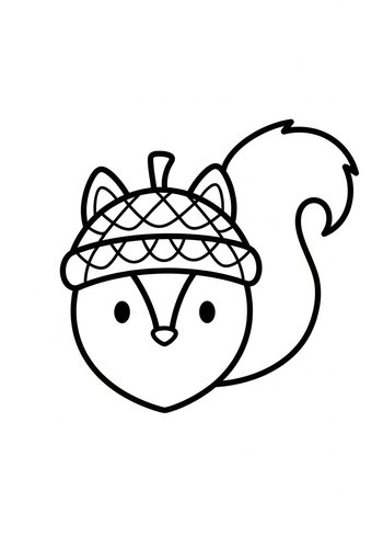 Cute Squirrel Coloring Page