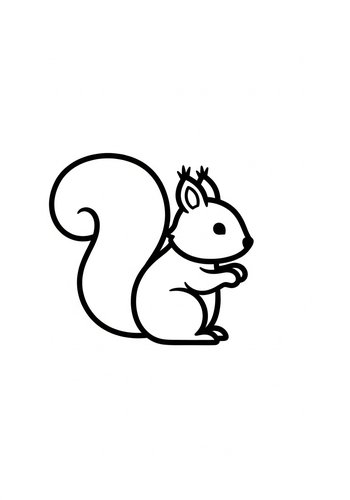 Cute Squirrel Coloring Page For Kids