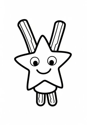 Cute Star Lollipop Coloring Page