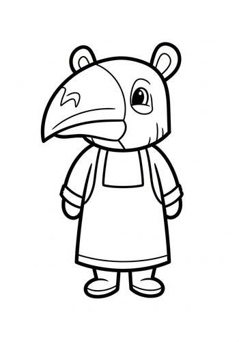 Cute Tapir Coloring Page For Kids