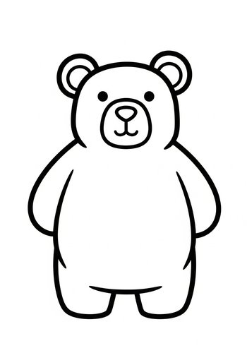 Cute Teddy Bear Coloring Page For Kids