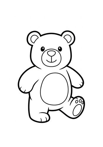Cute Teddy Bear Coloring Page For Kids