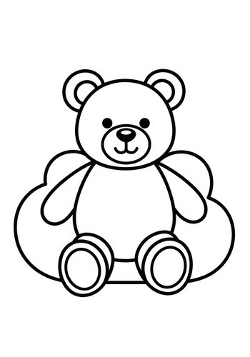 Cute Teddy Bear Coloring Page For Kids