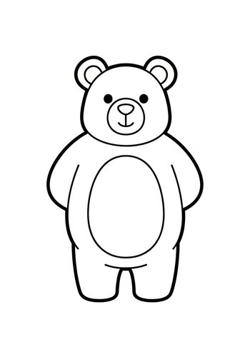 Cute Teddy Bear Coloring Page For Kids