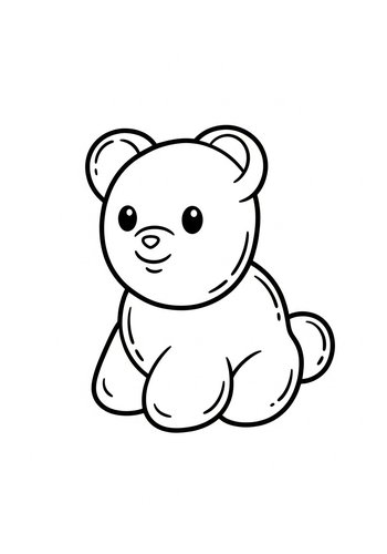 Cute Teddy Bear Coloring Page For Kids