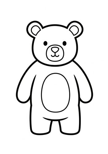 Cute Teddy Bear Coloring Page For Kids