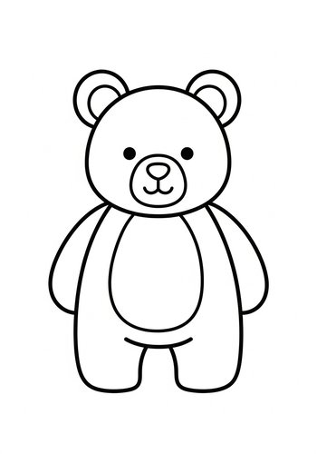 Cute Teddy Bear Coloring Page For Kids