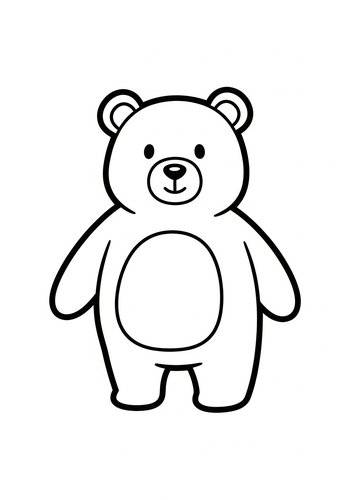 Cute Teddy Bear Coloring Page For Kids