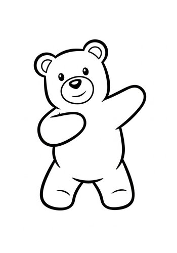 Cute Teddy Bear Coloring Page For Kids