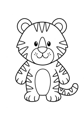 Cute Tiger Cub Coloring Page