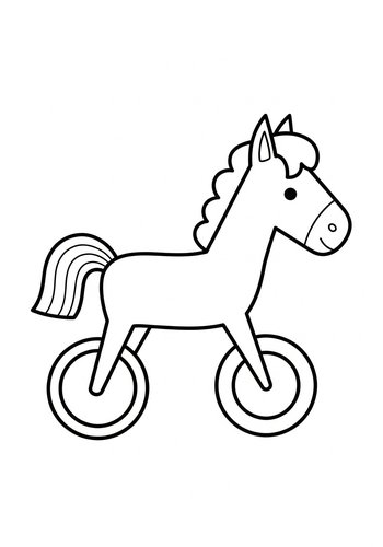 Coloring Page: Cute Toy Horse Coloring Page