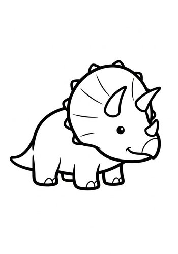 Cute Triceratops Coloring Page For Kids