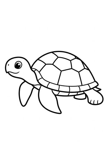 Cute Turtle Coloring Page - Printable Fun