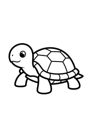 Cute Turtle Coloring Page For Kids