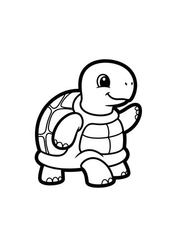 Cute Turtle Coloring Page For Kids
