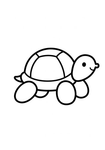 Cute Turtle Coloring Page For Kids