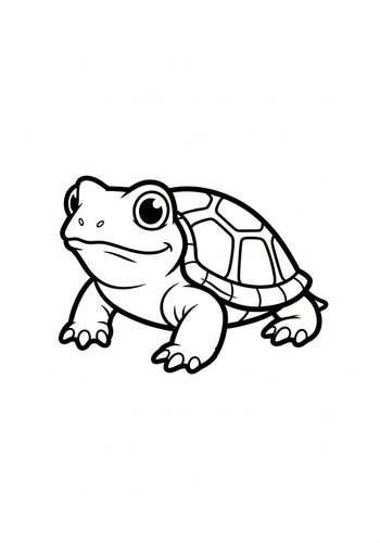 Cute Turtle Coloring Page For Kids