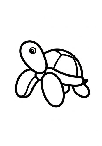 Cute Turtle Coloring Page For Kids