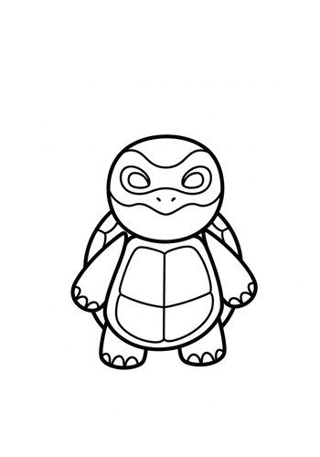 Cute Turtle Coloring Page For Kids