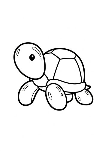 Cute Turtle Coloring Page For Kids