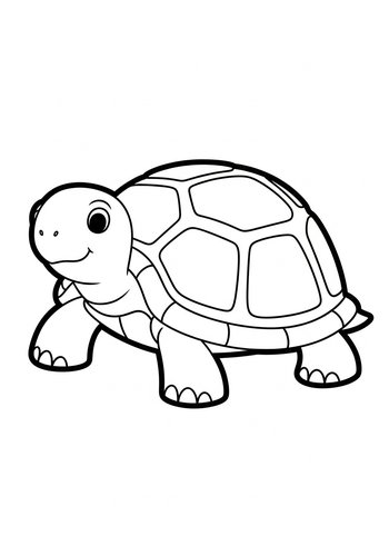 Cute Turtle Coloring Page For Kids