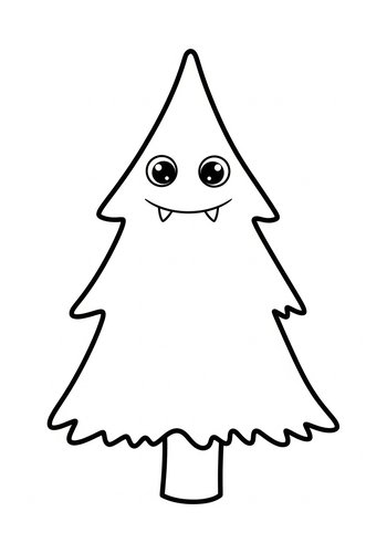 Cute Vampire Tree Coloring Page